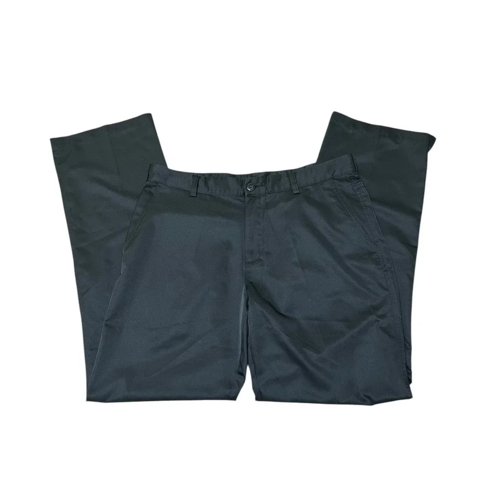Adidas ClimaLite Golf Pants Mens 34x34 Black Athletic‎ 3 Stripe Back Lightweight